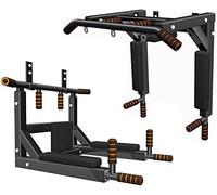 Multifunctional Wall Mounted Pull Up Bar/Chin Up bar, Dip Station for Indoor Home Gym Workout, Training Equipment Fitness Dip Stand Exercise Support (Black)