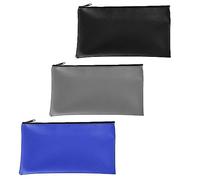 Multifunctional Wallet Bank Bag, Pack of 3 PU Wallet, Document Bag with Zip, 28 x 16 cm Purse, Pen Case, Cosmetic Bag, Suitable for Business, Home, School