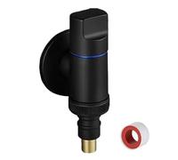 Multifunctional Washing Machine Faucet Water Stop Quick Opening Angle Valve G1/2 Wall Mounted Three-Way Toilet Triangle(Black G1 2)
