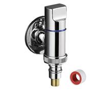Multifunctional Washing Machine Faucet Water Stop Quick Opening Angle Valve G1/2 Wall Mounted Three-Way Toilet Triangle(Silver G1 2)