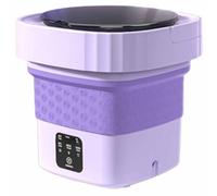Multifunctional Washing Machine, Portable and Foldable for Storage, Removable Drain Basket, Suitable for Homes, Dormitories, Etc. (purple)