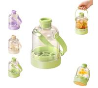 Multifunctional Water Bottle Ice Cube Tray,Ice Maker with Ice Tray, 2-in-1 Iced Cube Bottle with Handle,Touch-Free Vertical Ice Maker for Freezer, Travel, Gym & Home Use (Green)