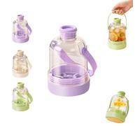 Multifunctional Water Bottle Ice Cube Tray,Ice Maker with Ice Tray, 2-in-1 Iced Cube Bottle with Handle,Touch-Free Vertical Ice Maker for Freezer, Travel, Gym & Home Use (Purple)