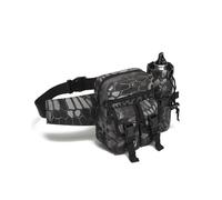 Multifunctional Water jug Waist Bag, Nylon Cloth Waterproof, Retractable Water jug Bag, Suitable for Outdoor Training and Cycling(Black Python Pattern)