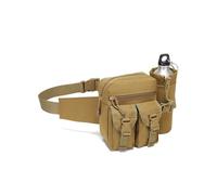 Multifunctional Water jug Waist Bag, Nylon Cloth Waterproof, Retractable Water jug Bag, Suitable for Outdoor Training and Cycling(Mud Color)