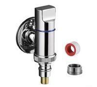 Multifunctional Water Stop Angle Valve For Washing Machines G1/2 And G3/4 Compatibility, With A Rotary Switch Metal Handle, For Gardens, Kitchen Sinks, Bathroom Basins(Silver G1/2 And G3/4)