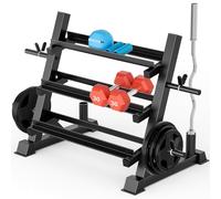 Multifunctional Weight Rack for Dumbbells, Barbells & Kettlebells - YOLEO 3-Tier Adjustable Weight Stand, 1100LBS Capacity Heavy Duty Storage Rack for Home Gym (Rack Only)