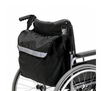 Multifunctional Wheelchair Backpack Storage Bag for Outdoor Use - Large Capacity Accessory Carry Pouch for Wheelchairs, Mobility Scooters, Rollators - Waterproof, Reflective, Adjustable Straps - Black