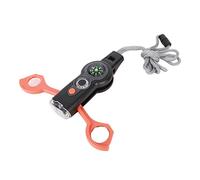 Multifunctional Whistle, Thermometer Compass LED Lights Convex Mirror Camping Adventure Emergency Whistle for Rock Climbing Off-Road Kids SOS Firefighter Rescue(Orange)