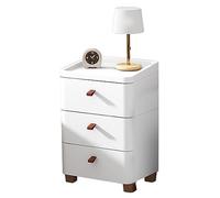 Multifunctional White Bathroom Storage Cabinet, Narrow Side with Multi-Level Drawers & Wheels, Plastic Rolling Storage Unit for Efficient Space Saving.