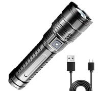 Multifunctional White Telescopic Zoom Tactical Flashlight,Rechargeable Flashlights,Waterproof Powerful Flash Light Multifunctional Flashlights
