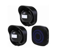 Multifunctional wireless driveway alarm with waterproof motion detector, 1 receiver and 2 transmitters, 38 ring tones, 200m range
