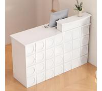 Multifunctional Wooden Reception Desk with Drawers 120cm for Office Salon Spa Lobby - Stylish Standing Reception Furniture