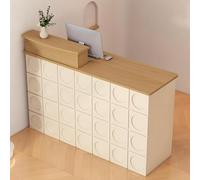 Multifunctional Wooden Reception Desk with Drawers 120cm - Ideal for Office Salon Spa and Lobby Use Stylish Stand-Up Design for Enhanced Customer Experience