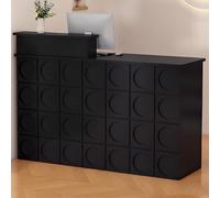 Multifunctional Wooden Reception Desk with Drawers 120cm - Ideal for Office Salon Spa Atrium Standing Reception Area