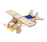 Multifunctional Wooden Solar Plane Set Physics Teaching Aid for Children Educational Toy Science Experiment Materials Wooden Science Toy Aircraft