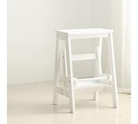 Multifunctional Wooden Step Stool with Two Steps, Foldable Kitchen Step Ladder for Enhanced Reach and Support