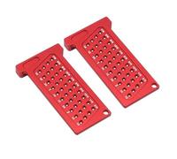 Multifunctional Woodworking Scribes Set, Aluminium T-Ruler with Metric and Inch Markings for Precision Measuring, 2 PCS Red T65mm Tools for Carpentry and Construction