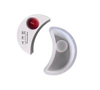 Multifuntional Craft Mold Moon Shape Tealight Holder Molds Base Moulds for Making Resin Or Plaster Holders Reusable Silicone Crafting Molds