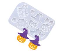 Multifuntional Pendant Silicone Halloween Earrings Pumpkin Ghost Design Jewelry Making Tools Silicone Texture Ghost Pumpkin Jewelry Mold