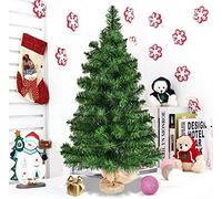Multigot 3FT/90CM Christmas Tree, Mini Xmas Table Top Pine Tree with Burlap Base, Festival Artificial Decoration for Indoor