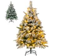 Multigot 4.5FT/6FT Christmas Tree, Pre-Lit LED Lights Xmas Trees with Metal Base, Multicolor Festival Xmas Tree for Indoor Decorations(4.5FT)