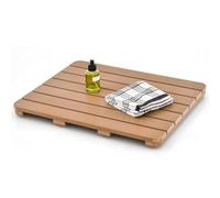 Multigot Bath Mat, HIPS Multipurpose Raised Shower Mat, Waterproof Slatted Floor Mat Non-slip Feet Duck Board for Bathroom Bathtub Poolside (60 x 48 x 4.5cm, Brown)