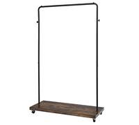 Multigot Clothes Rack on Wheels, Single-Rail Metal Garment Rack with Storage Shelf, Rolling Clothing Stand for Bedroom Living Room Hallway (without 5 S-shaped Hooks)