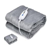 Multigot Electric Heated Throw Blanket, Flannel Fast Heating Over Blanket with 4 Heat Levels, 8-Hour Auto-Off Timer and Overheat Protection, Large Machine Washable Heated Blanket for Sofa Bed