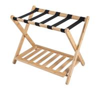 Multigot Folding Bamboo Luggage Rack for Suitcases (Natural,1PC)
