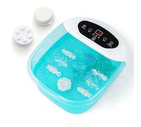 Multigot Foot Spa Massager with Heat, Foot Soaker with Bubbles, Vibration Mode, 12 Rollers, Pedicure Stone & Digital Temperature Control, Footbath Soak Tub for Home (Lake Blue)