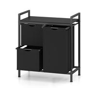 Multigot Laundry Basket (Black, 2 Small Bags+1 Large Bag)