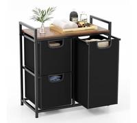 Multigot Laundry Basket (Rustic Brown+Black, 2 Small Bags+1 Large Bag)