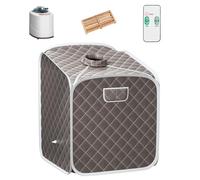 Multigot Portable Steam Sauna, Folding Personal Sauna Tent with Remote Control, Folding Chair and Foot Massage Roller, Full Body Steam Spa for Therapy Detoxify Slimming (Grey)