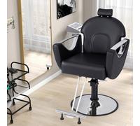 Multigot Salon Barber Chair, 360° Swivel Professional Hairdressing Chair with Adjustable Height, Hydraulic Haircut Chair Reclining Styling Chair for Barber Shop Cosmetic Studio Beauty Salon