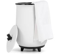 Multigot Towel Warmer Bucket, Large Electric Heated Washcloth Warmer with 20/40/60/90 Min Timer & Auto Shut Off & Fragrant Disc Holder, Luxury Towel Heater Gifts for Bathrobes Blankets (Black+White)