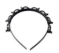 Multilayer Hollow Knitted Headband with Fringes for Secure Hold Daily Comfortable Women's Headpiece Leisure Accessory (Navy, One Size)