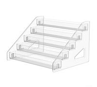 Multilayer Ladder Storage Display Stand with Transparent Acrylic for Organizing Cosmetics Ornaments and Small Models (3 Layers)