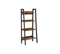 Multilayer Ladder Storage Shelf, Rustic Brown + Black / 4-Tier (34 x 56 x137.5 cm)