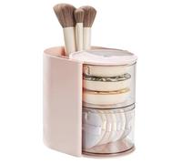 Multilayer Makeup Organizer Storage Box Integrated Puff and Brush Holder Portable Cosmetic Storage Container