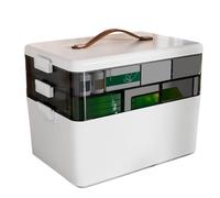 Multilayer Pill Organizer, Desk Tablet Storage Case, Multi-Compartment Medicine Holder 34x22x25.5cm/13.39x8.66x10.04 Inches Portable & Convenient/Secure Closure for Storing Item