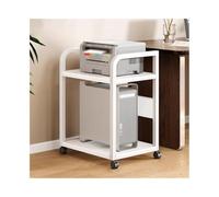 Multilayer Printer Stand Mobile Office Storage Rack Printer Shelf for Floor & Central Computer Support White Printer nizer for Home & Office Use