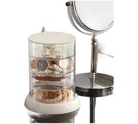 Multilayer Rotating Jewelry Storage Organizer with Transparent Design and 360 Degree Spin Capability (B)