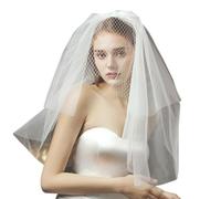 Multilayer Tulle Bridal Veils with Invisible Hair Comb, White | Elegant Lace Wedding Veils with Nonslip Hair Comb for Bride Formal Occasion and Bridal Shower Dressingup for Women