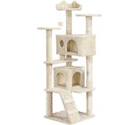 Multilevel Cat Tree with Scratching Posts - Beige / 158cm / 49cm