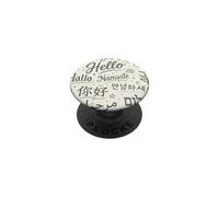 Multilingual Hello Typography World Greetings Art PopSockets Adhesive PopGrip