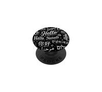 Multilingual Hello Typography World Greetings Art PopSockets Adhesive PopGrip
