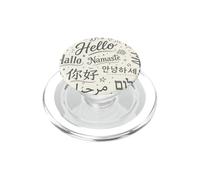 Multilingual Hello Typography World Greetings Art PopSockets PopGrip for MagSafe