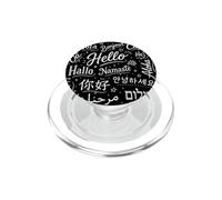 Multilingual Hello Typography World Greetings Art PopSockets PopGrip for MagSafe