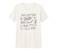 Multilingual Hello Typography World Greetings Art Premium T-Shirt